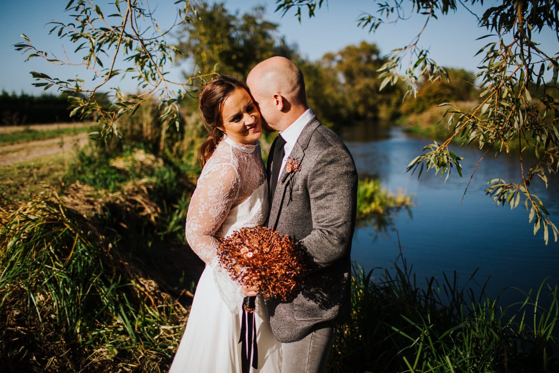 Barn venue dressed for event
