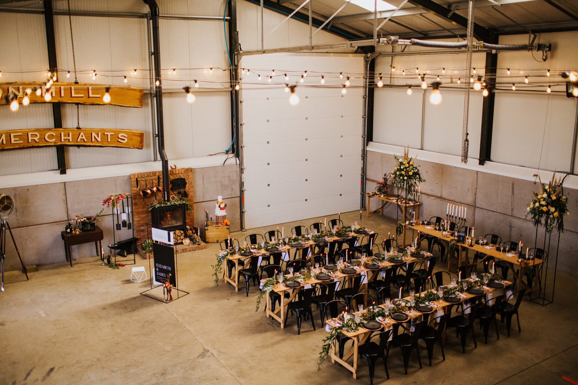 The Grain Store interior — Duston Mill's industrial barn set for an event